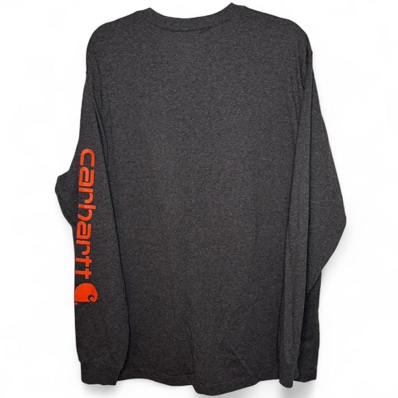 Carhartt Long Sleeve Workwear Shirt Grey Logo Large Tall - Picture 4 of 4